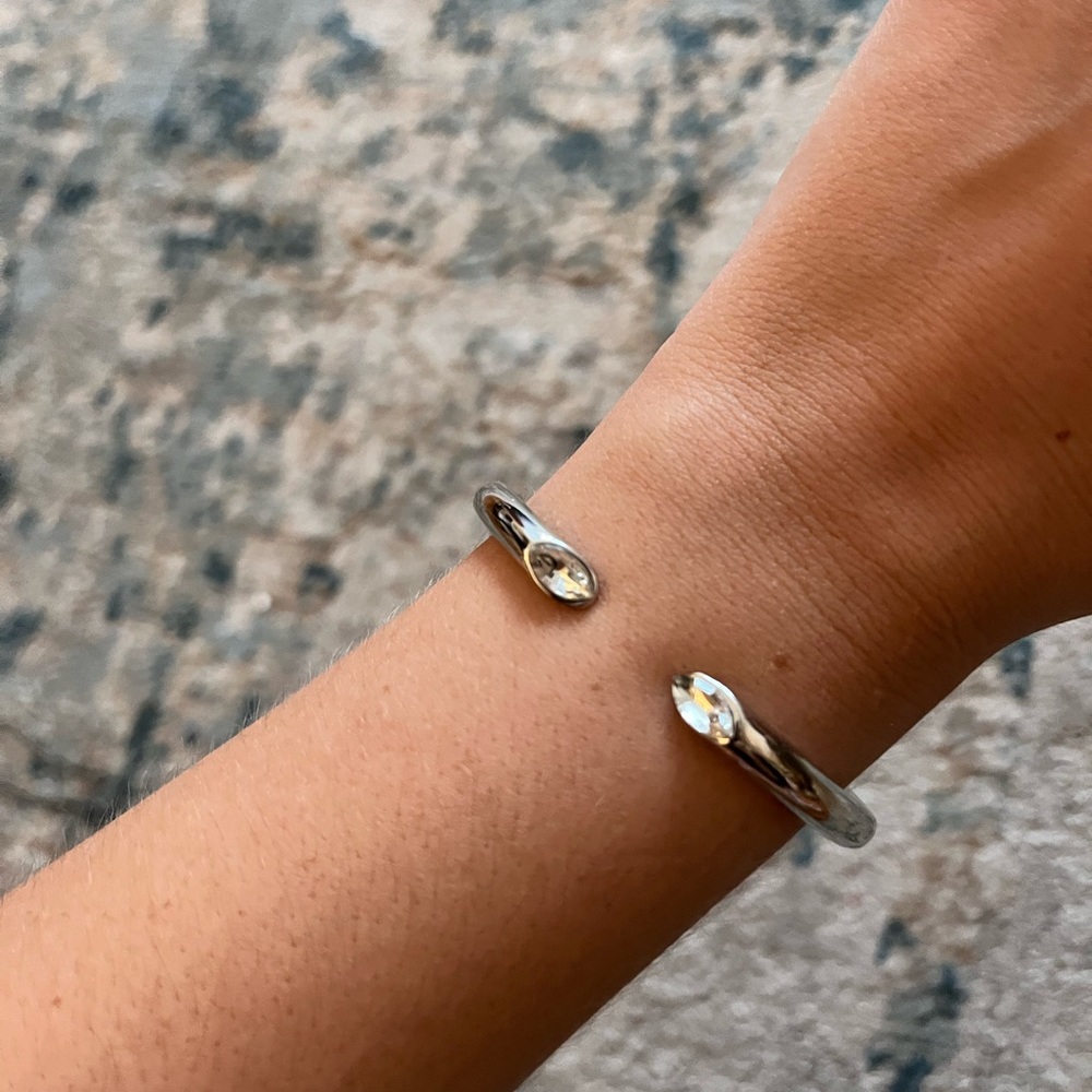 Lisa Freede Silver Crystal Cuff Bracelet